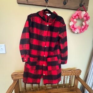 Ultra Flirt Red and Black Plaid Coat
